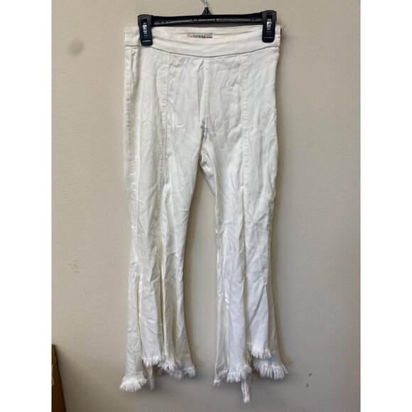 Guess White Sofia 1981 High-Rise Flared Cropped Jeans Size 27 NWD (Stained) - Picture 1 of 5